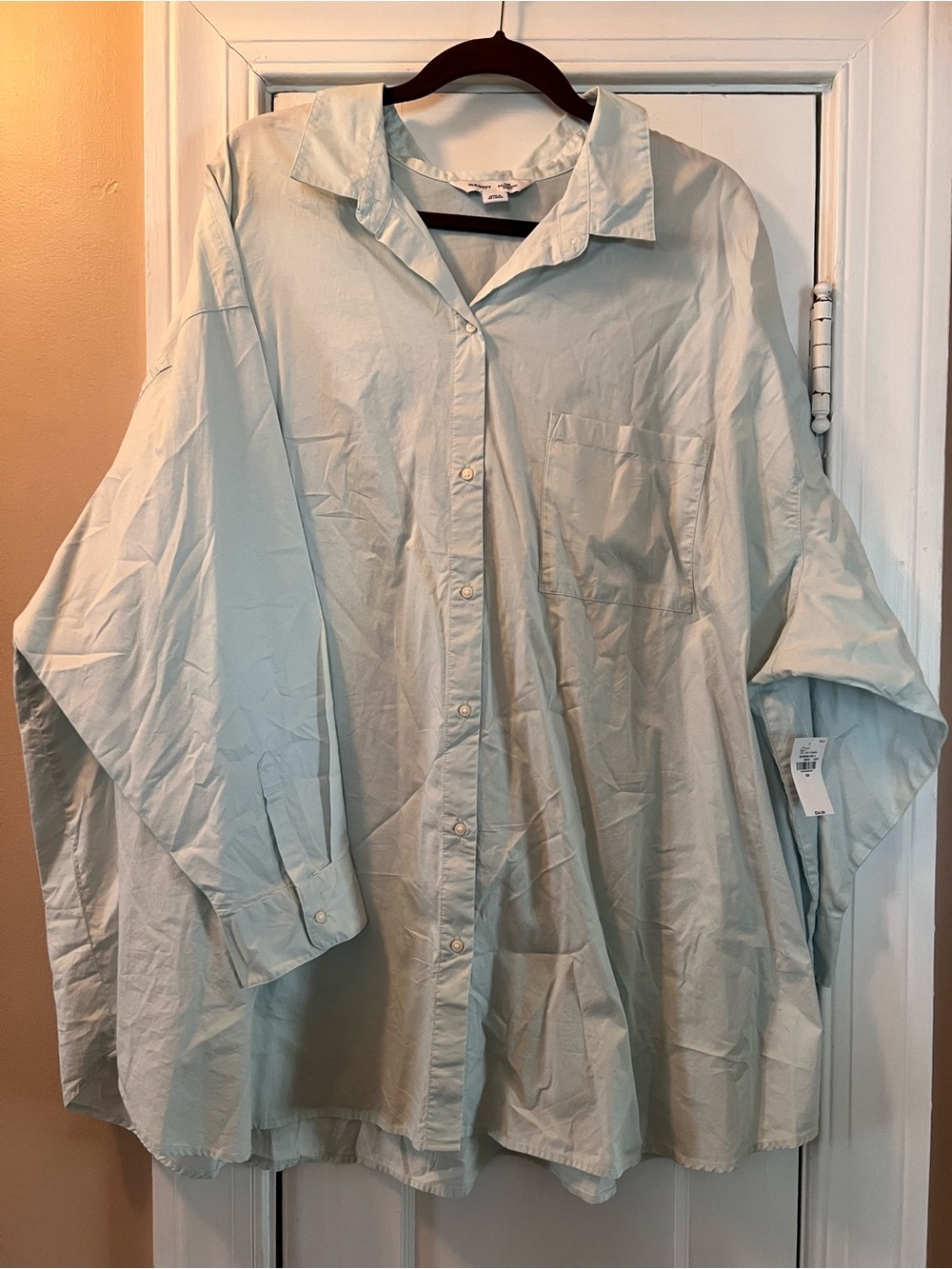 Old Navy Sky Blue Long-Sleeve Boyfriend Shirt